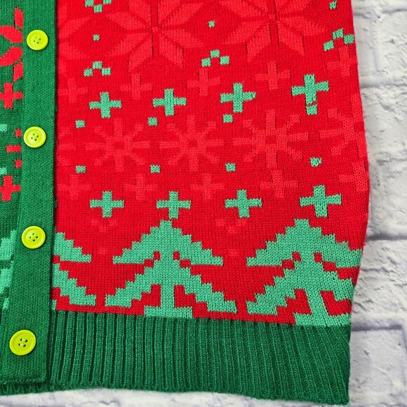 Women's Merry Christmas Ugly Christmas Sweater Vest Faux Button Front size XXL - Picture 6 of 12